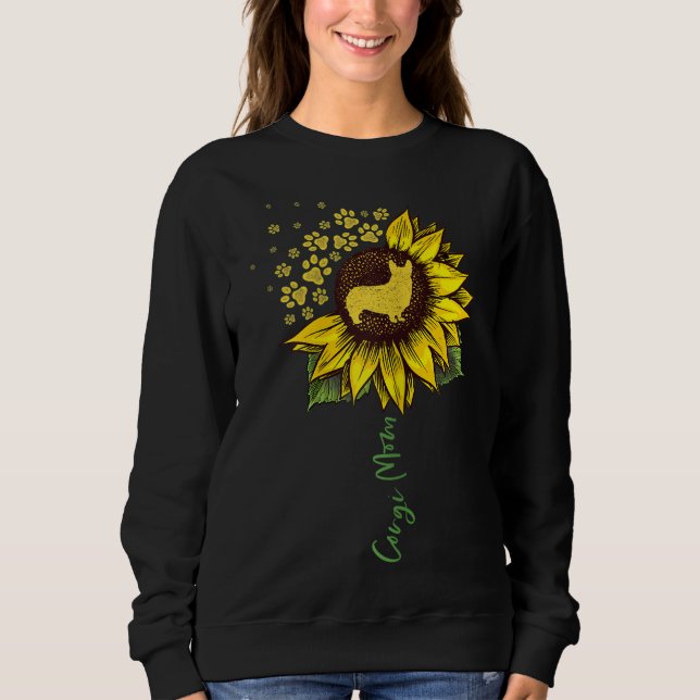 Corgi Mama Sonnenblume Hund Lover gibt Dog Mama Ma Sweatshirt (Vorderseite)