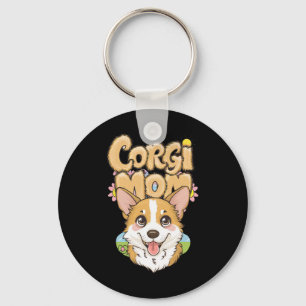 Corgi Mama Spring Floral Design - Osterkorgi Liebe Schlüsselanhänger