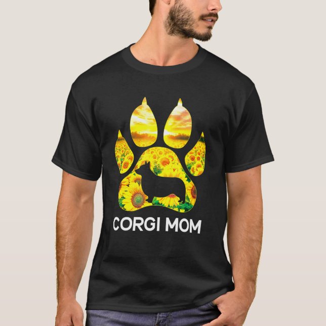 Corgi Mama Sunflower Corgi Dog Mama Mama T-Shirt (Vorderseite)