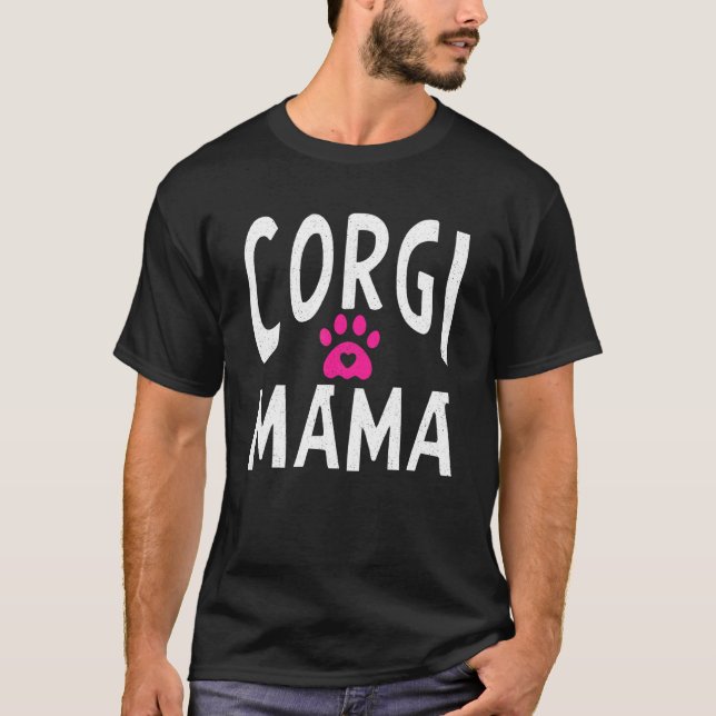 Corgi-Mama Tier Süßer Hund Mutter T-Shirt (Vorderseite)