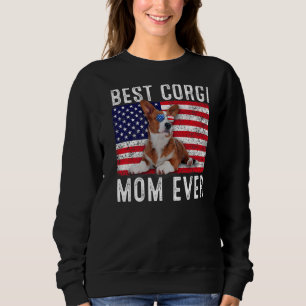 Corgi Mama Usa American Flag Corgi Dog Eigentümer Sweatshirt