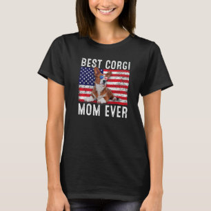 Corgi-Mama USA Amerikanische Flagge Corgi-Hund Bes T-Shirt