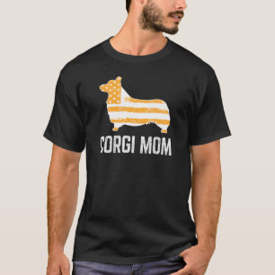 Corgi-Mama Vintage-Patriotismus mit amerikanischer T-Shirt