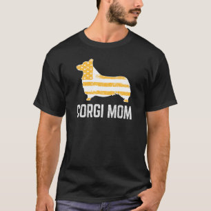 Corgi-Mama Vintage-Patriotismus mit amerikanischer T-Shirt