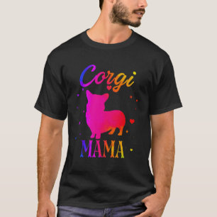 Corgi Mama Watercolor Niedlich Hunde Mama Mutter T-Shirt