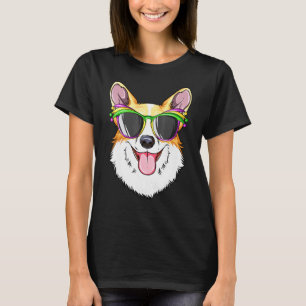Corgi Mardi Gras Karneval Maske Corgi T-Shirt