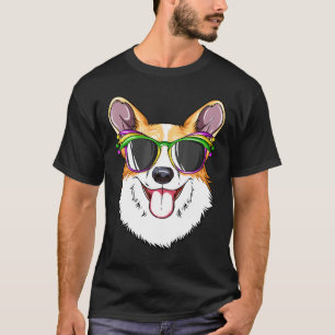 Corgi Mardi Gras Karnevalsmaske Corgi T-Shirt