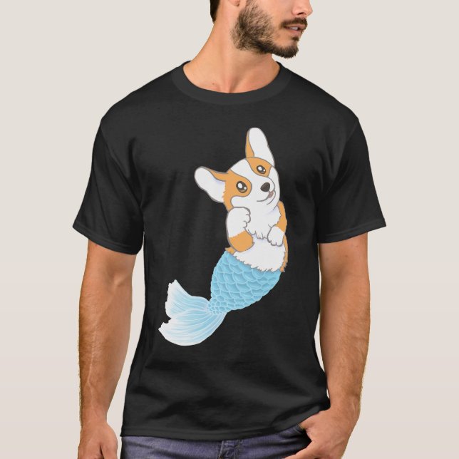 Corgi Mermaid Mercorgi T-Shirt (Vorderseite)