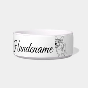 Corgi Minimalist Line Art personalized food bowl Napf