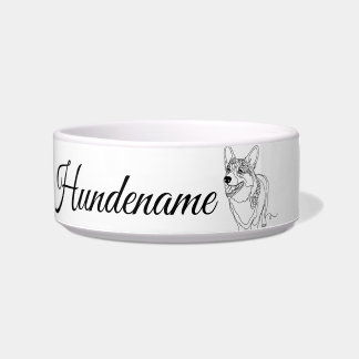 Corgi Minimalist Line Art personalized food bowl Napf