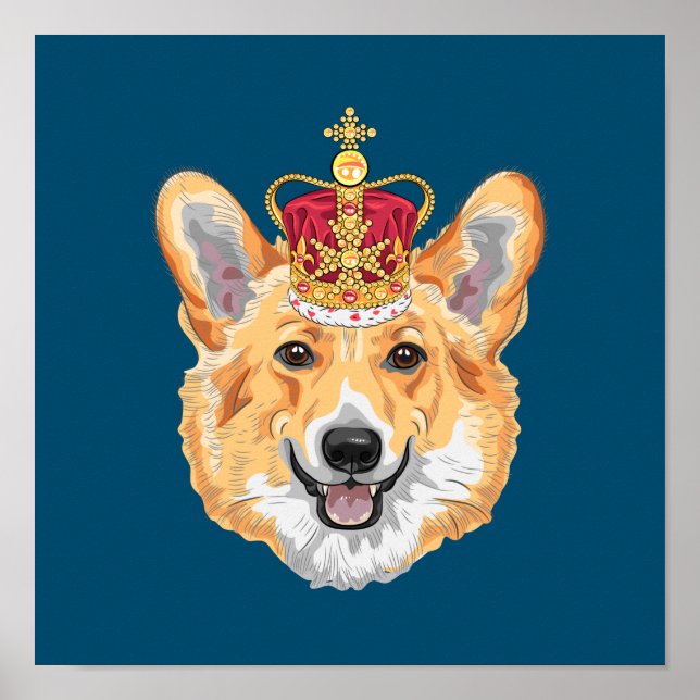 Corgi mit einer Krone Poster (Vorne)