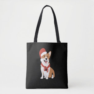 Corgi mit einer Weihnachtsmannmütze