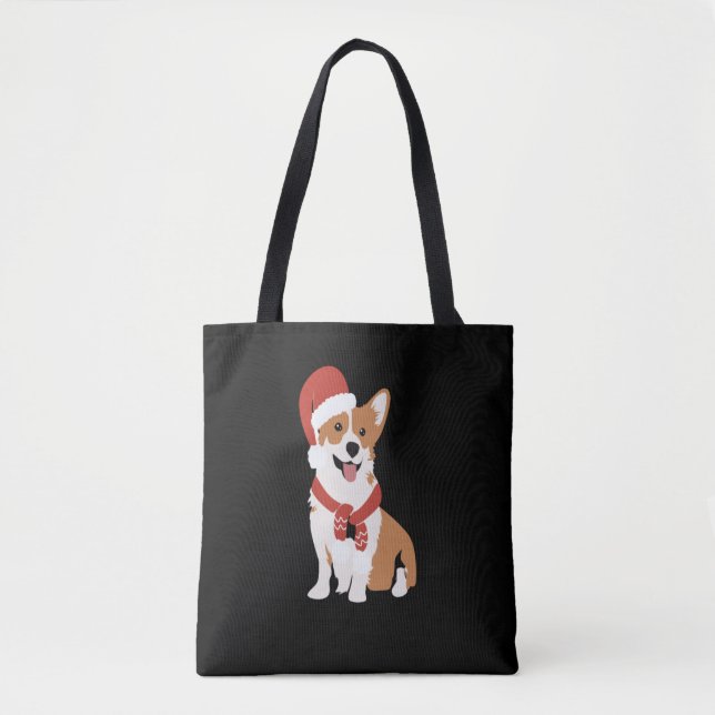 Corgi mit einer Weihnachtsmannmütze (Vorderseite)