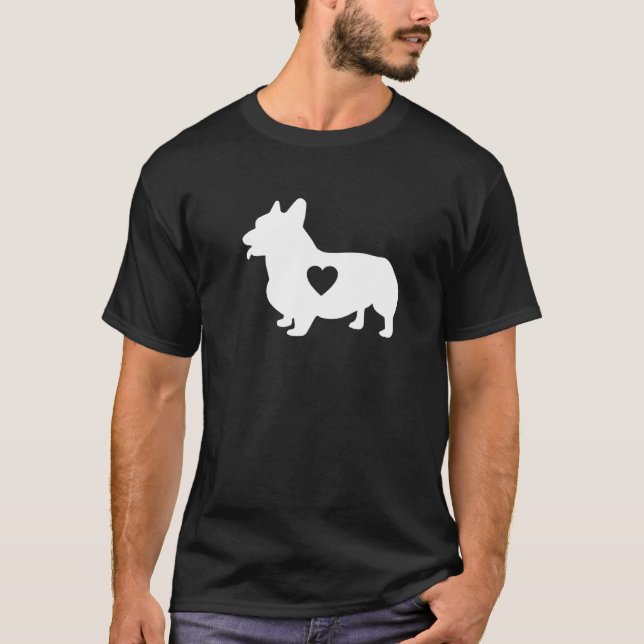 Corgi mit Herzhund T-Shirt (Vorderseite)
