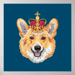 Corgi mit Krone Poster
