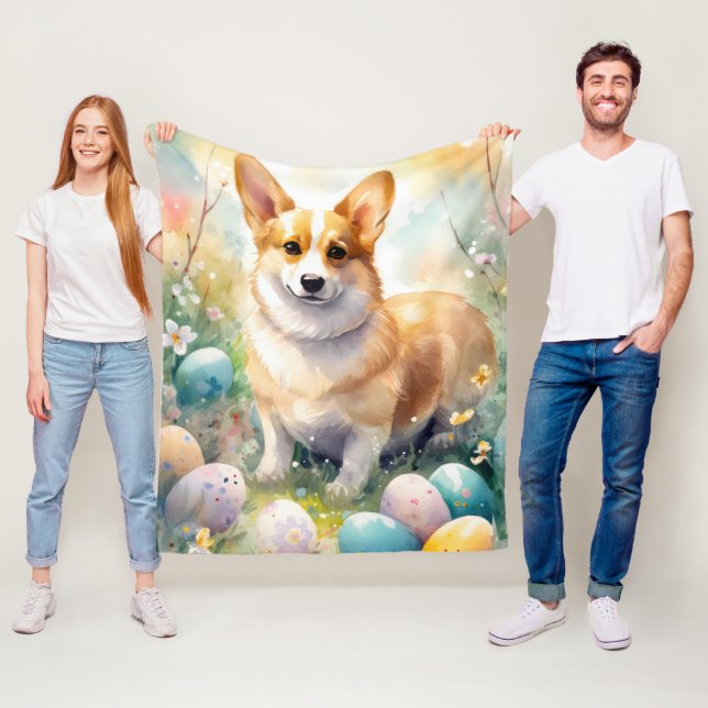 Corgi mit Ostereier Urlaub Fleecedecke (Beispiel)