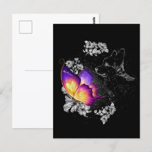 Corgi mit Schmetterling-Hund im Himmel Gedenktag Postkarte