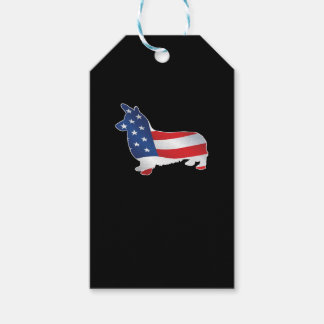 Corgi mit US Flag T - Shirt Geschenkanhänger
