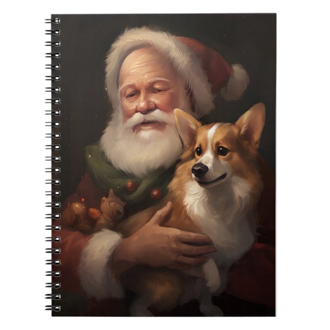 Corgi mit Weihnachtsfeiern Notizblock (Vorderseite)