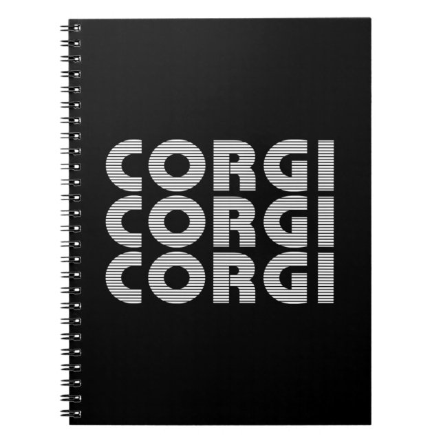 Corgi Modern White Text Notizblock (Vorderseite)