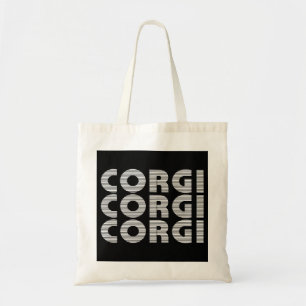 Corgi Modern White Text Tragetasche