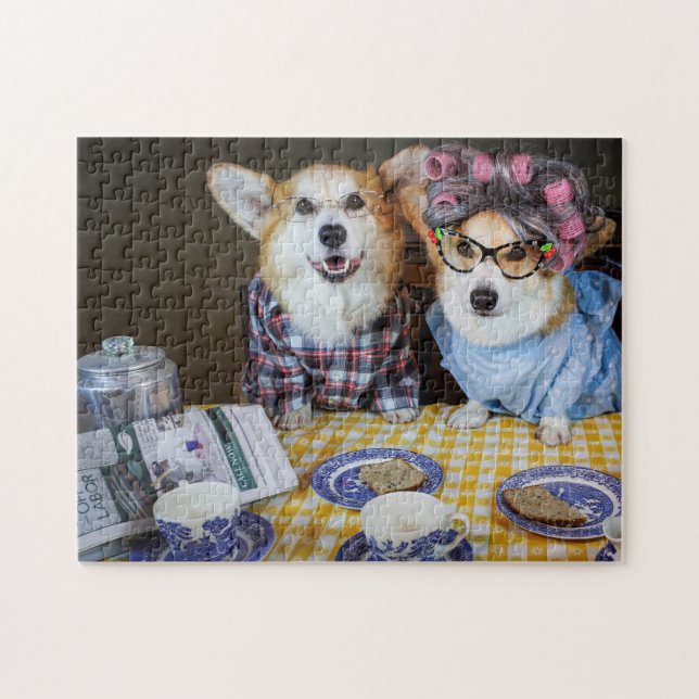 Corgi Morning Coffee-Puzzle Puzzle (Horizontal)