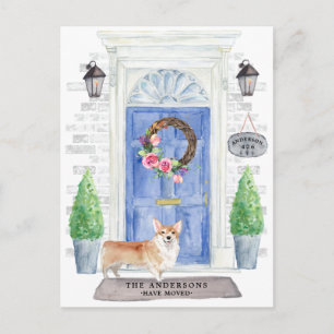 Corgi Moving Announction Postcard Postkarte