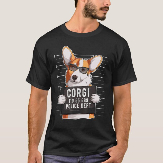 Corgi-Mugshot-Hund T-Shirt (Vorderseite)