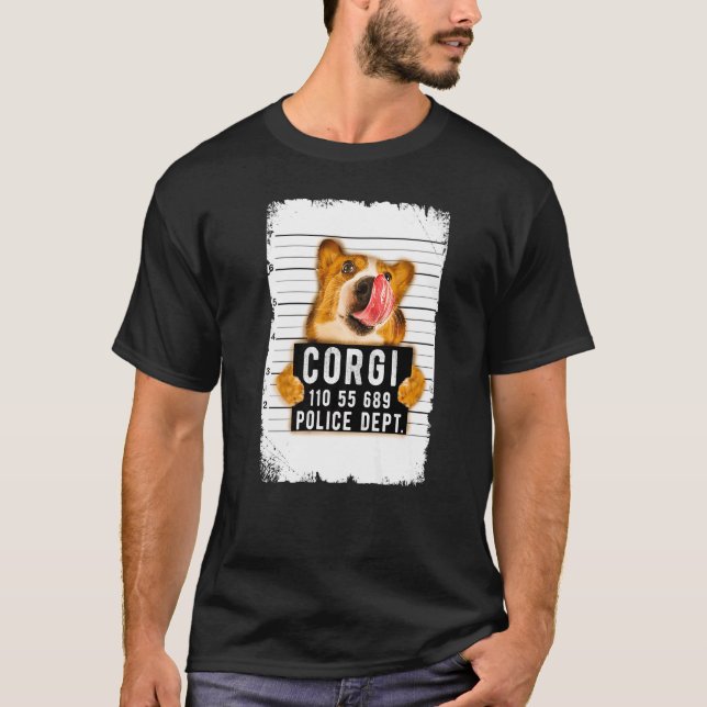 Corgi-Mugshot T-Shirt (Vorderseite)