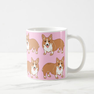 Corgi-Muster-hellrosa Tasse