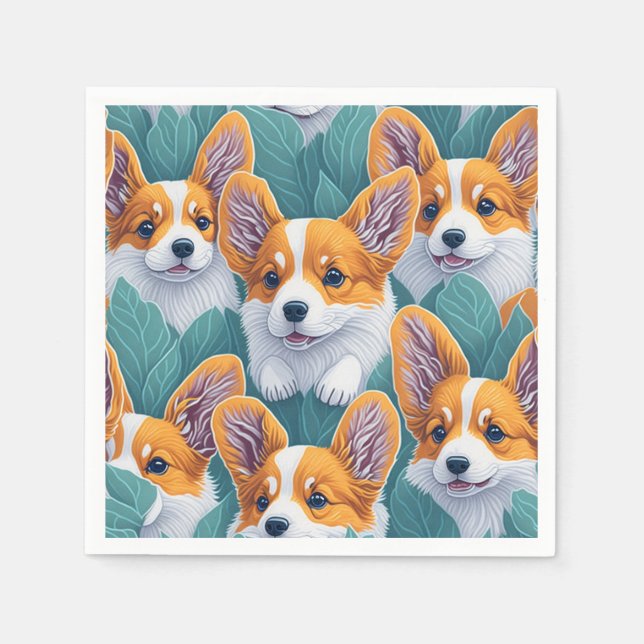 Corgi-Muster Serviette (Vorderseite)