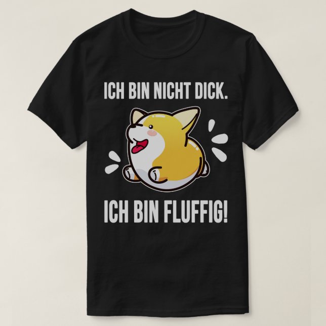 Corgi nicht dick fluffig T-Shirt (Design vorne)
