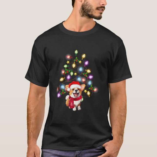 Corgi Niedlich Dog Weihnachtsbaumdekor T-Shirt (Vorderseite)
