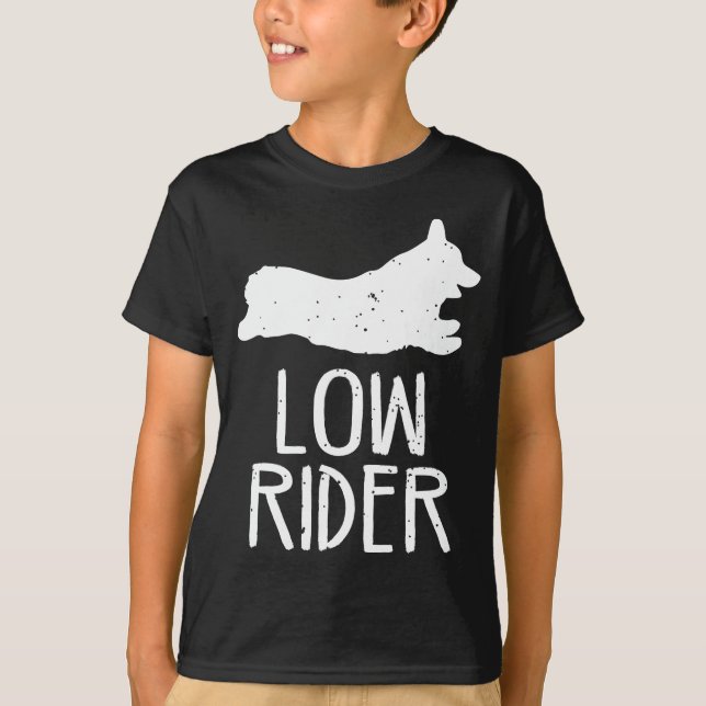 Corgi-niedriger Reiter T-Shirt (Vorderseite)