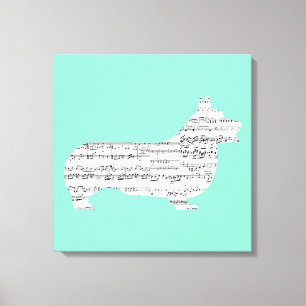 Corgi Notes Leinwanddruck