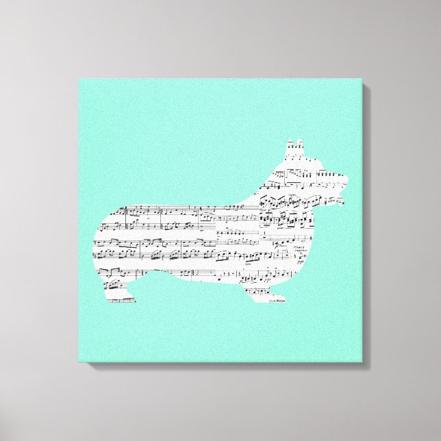 Corgi Notes Leinwanddruck (Vorderseite)