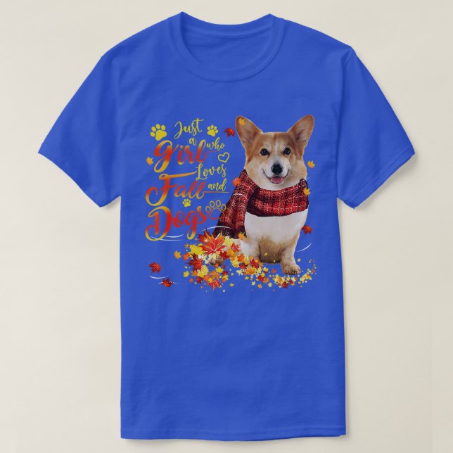 Corgi nur ein Mädchen, das Lieben fallen und Hunde T-Shirt (Design vorne)