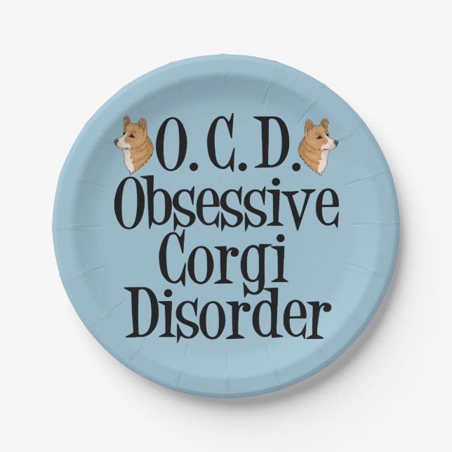 Corgi Obsessed Pappteller (Vorderseite)