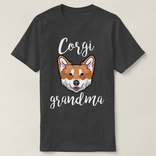 Corgi Oma Hund Face Premium T - Shirt (Design vorne)