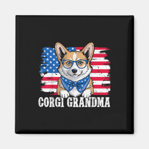Corgi Oma Usa Patriotischer Hund Lover 4. Juli Magnet