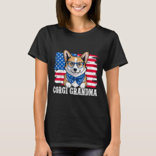 Corgi Oma Usa Patriotischer Hund Lover 4. Juli T-Shirt