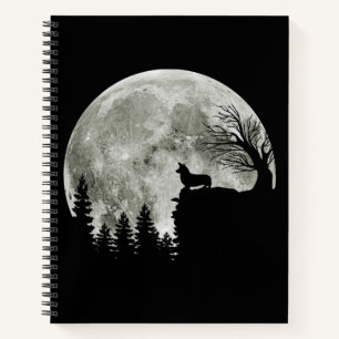 Corgi On Mountain Blood Moon Halloween Notizbuch