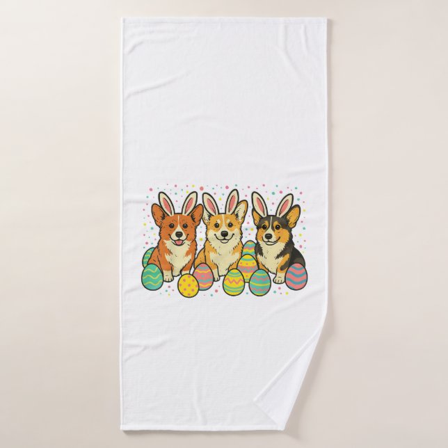 Corgi-Oster-T-Shirt_1 Badehandtuch (Badehandtuch)