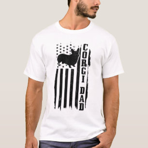 Corgi Papa Vintage Amerikanische Flagge Patriotisc T-Shirt