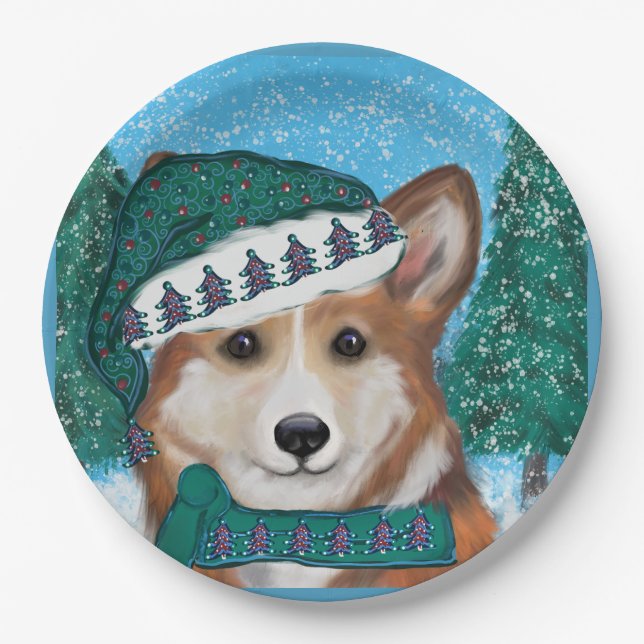 Corgi Pappteller (Vorderseite)