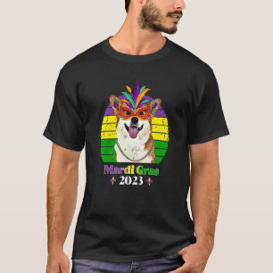 Corgi-Party-Hund Mardi Gras 2023 T-Shirt