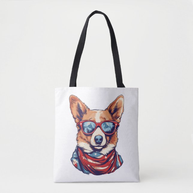 Corgi Patriotic Dog USA Flag (Vorderseite)