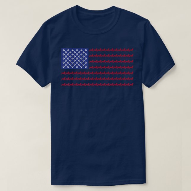 Corgi Patriotic Flag 4. Juli Hunde T-Shirt (Design vorne)