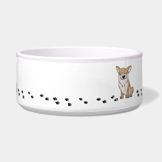 Corgi Paw Print Keramik Pet Bowl Napf