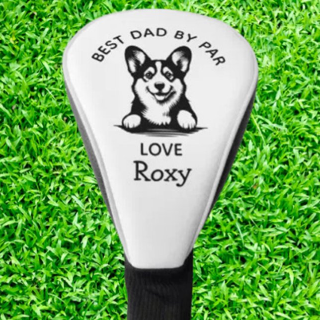 Corgi Peeking Puppy individueller Golf Head Cover Golf Headcover (Corgi Peeking Puppy Customize Golf Head Cover introducing the ultimate accessory for dog-loving golf)